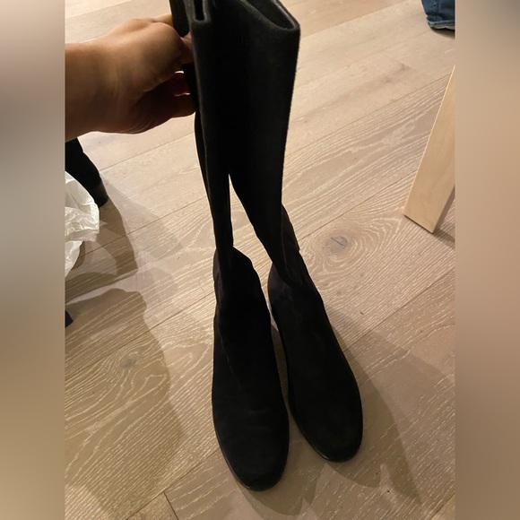 ASO Kate Middleton. Stuart Weitzman HalfnHalf Dark Brown Suede Knee Boots Size 7 - Picture 3 of 11